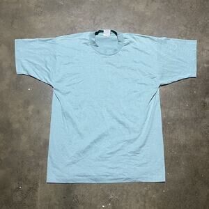 Vintage 90s Fruit of the Loom Teal Blank T-Shirt
